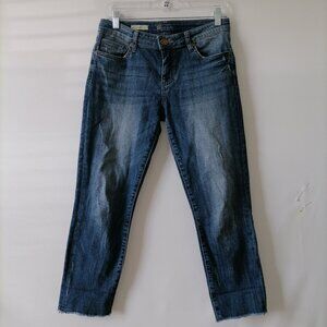 Kut From The Kloth Womens Denim Blue Mid Rise Crop Straight Leg Jeans Size 4